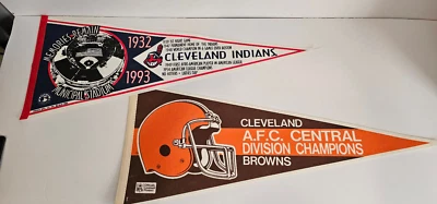 Cleveland Indians 1932-1993 Memories & Cleveland Browns Champions Pennants - Image 1 of 4