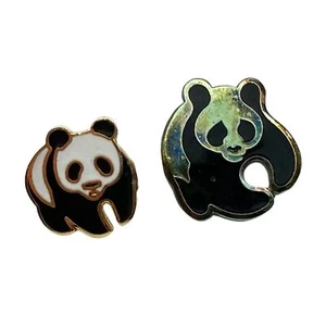 2 World Wildlife Fund Panda Oso Logo Tono Dorado Pinback Sombrero Solapa Pin Tie Tack - Imagen 1 de 10