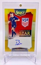 2016-17 Bobby Wood Panini Select Gold USMNT Autographed Rookie Soccer Card 7/10