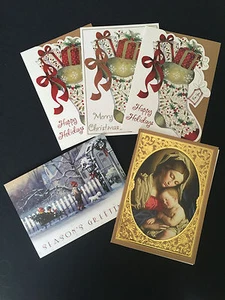 5 Christmas Cards With Matching And Coordinating Envelopes - Picture 1 of 3