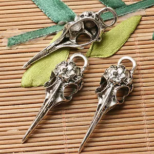 10 dijes de diseño animal cabeza de sacrificio flor color plata oscuro EF2816 - Imagen 1 de 1