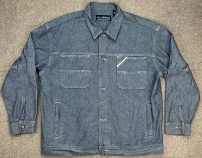 Jaqueta jeans Pelle Pelle Marc Buchanan masculina vintage com botões tamanho XL - Imagem 1 de 4