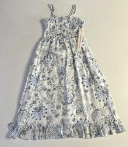 NWT AQUA Girls' Floral Smocked Maxi Dress Size M - Picture 1 of 2