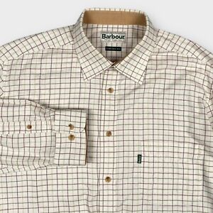 Barbour Men's M Comfort Fit Tattersall Check Flannel Shirt Plaid Made in England