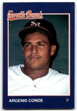 1988 Grand Slam Baseball Card Argenis Conde c South Bend White Sox #18