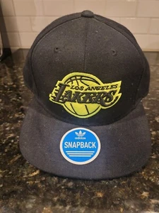 Los Angeles Lakers Hat Cap Adidas One Size Flex Stretch Fitted Black - Picture 1 of 5