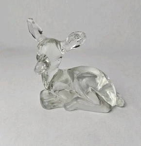 Vintage Fenton Klarglas Rehkitz liegend 3,5" friedlich ruhig klassisch  - Bild 1 von 11