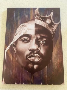 TUPAC & BIGGIE-FRAMED STRETCHED CANVAS PRINT-ART-READY TO HANG-30CMx40CM - Picture 1 of 8