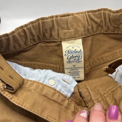 Boys Faded Glory LG 10-12 Khaki Cargo Pants - Image 1 of 2