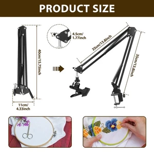 Embroidery Stand Metal Embroidery Hoop Holder Adjustable Embroidery Frame veIRM - Picture 1 of 11