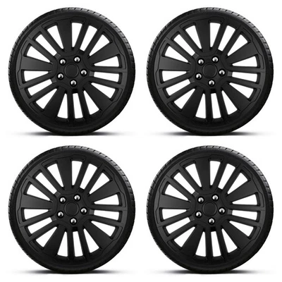 Wheel Trims 14" Black Scuba Hub Caps Set Of 4 Fits Hyundai I30 - Image 1 of 4