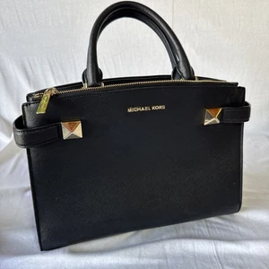 BORSA A TRACOLLA MICHAEL KORS KARLA TOP ZIP MEDIA IN PELLE SAFFIANO NERA  - Foto 1 di 10