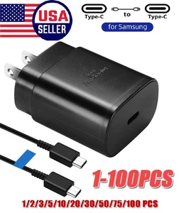 25W USB-C Fast Wall Charger + 6FT Cable for Samsung Galaxy S20 S21 S22 S23 LOT - Picture 1 of 25