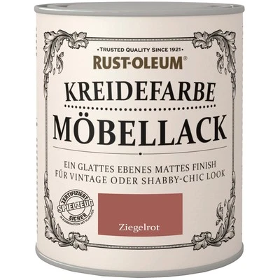 Rust-Oleum 750 ml Kreidefarbe Möbellack Ziegelrot Kreidig-Matt Möbelfarbe Finish - Bild 1 von 4