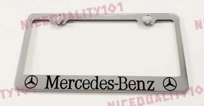 Mercedes Benz Stainless Steel Chrome License Plate Frame Holder Rust Free - Image 1 of 4