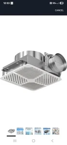 Bathroom Exhaust Fan White Ceiling Mount Ventilation Fan 110-130 CFM 1.0 Sone... - Picture 1 of 8