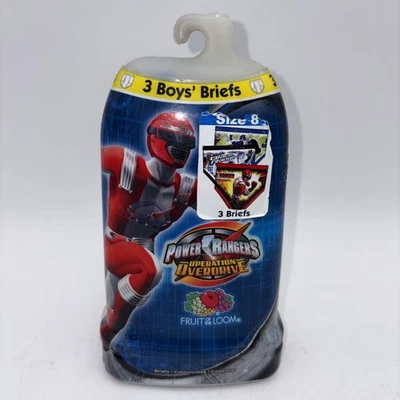 VTG 2006 Fruit Of Loom Power Rangers Operation Overdrive Boy Briefs Sz 8 Funpals - Image 1 of 4