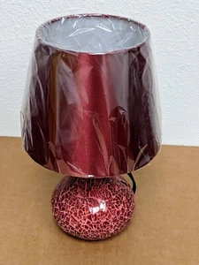 Glass Pattern Mini Polyresin Table Lamp Mosaic Candy Red/Pink 11" ORE HBL2208 - Picture 1 of 2