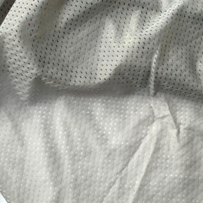 1 3/8+ yd Gray Mesh Athletic JERSEY FABRIC Medium Holes 62x52 Vintage - Image 1 of 4