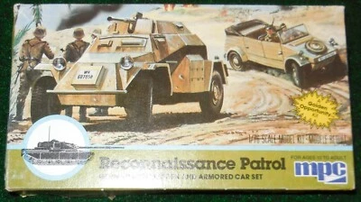 MPC Reconnaissance Patrol German Kubelwagan & Armored Car Model Kit #1-6208 1/76 - Image 1 of 2