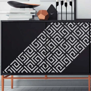 Plantilla geométrica Dizzy Duck para muebles - Plantilla de muebles modernos Geo Maze - Imagen 1 de 4