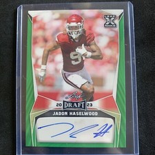 2023 Leaf Draft - Autographs Green #BA-JH1 Jadon Haselwood (AU, RC)