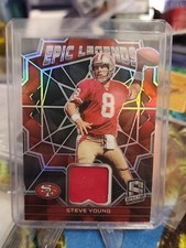 2022 SPECTRA SILVER PRIZM EPIC LEGENDS JERSEY STEVE YOUNG /99