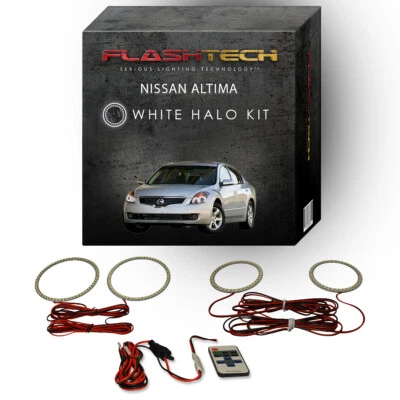 White Angel Eye LED Halo kit & RF Remote for 2010-2012 Nissan Altima Headlights - Image 1 of 4
