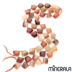 NATÜRLICHER BRAUN ORANGE KARNEOL EDELSTEIN GETROMMELT 20-28 mm MATT PERLEN 15" WP0017F - Bild 1 von 2