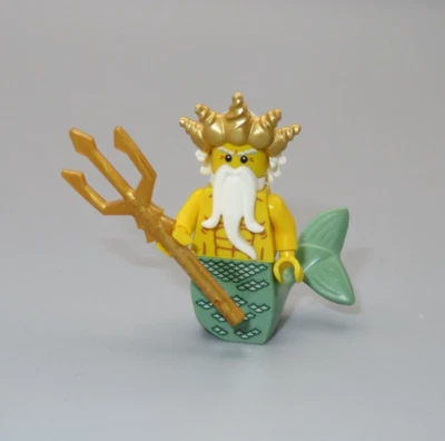 LEGO Ocean King Merman Tridente Minifigura Castillo Coleccionable Serie 7 CMF Foto 1 de 2