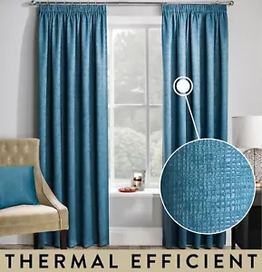 Teal 46 x 90in Thermal Room Darkening Curtains for Living Room & Bedroom - Picture 1 of 11