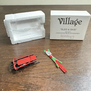 Dept 56 Retired Village Accessory "Sled & Ski" ~NOS~ #5233-7 - Bild 1 von 7