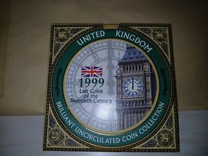Royal Mint 1999 UK Annual 8-Coin Set BUNC Rugby £2 Rare Scottish Lion Rampant £1