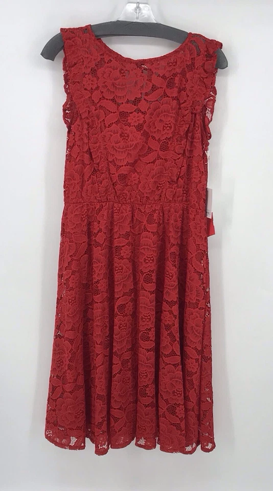 Vestido Lauren Conrad Usado Para Mujer Rojo Encaje Sin Mangas Talla Med Nuevo Con Etiquetas Foto 1 de 4