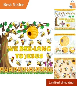 Vibrant Bee Jesus Decor Set with 87 Pieces for Religious Classroom Displays - Picture 1 of 9