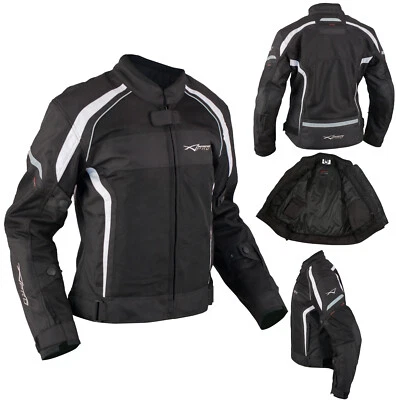 Motorrad Textil Damenjacke Wasserdichte Atmungsaktivem Mesh Weiss - Bild 1 von 4