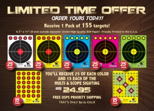 "155" Range Shooting Pistol / Rifle TARGETS! ASSORTED COLORS! LIMITED TIME! NICE - Picture 1 of 8