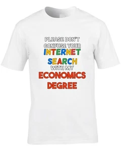 T-shirt uomo divertente economia cool internet laureato esperto scherzo regalo economista - Foto 1 di 1