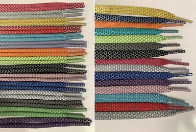 Flat or Round Reflective Sneaker Shoelaces 27 36 45 54 63 72 shoe lace strings - Image 1 of 4