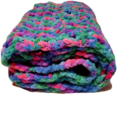 Manta para bebé, manta de ganchillo, manta arco iris, manta para niña Foto 1 de 4