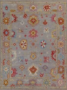 Vegetable Dye Oushak Turkish 8x10 Area Rug Hand-knotted Traditional Wool Carpet