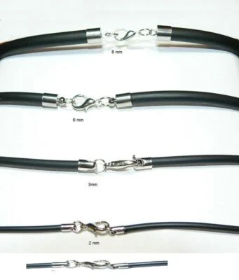 Kette Kautschuk Kautschukband Damen Herren Ø 1 2 3 6 8 mm Längen 40-90cm s20a - Bild 1 von 4