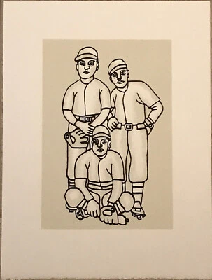 Serigrafía Mike Schacht Homenaje a Fernand Léger "Tres Jugadores" 12x16 Foto 1 de 2
