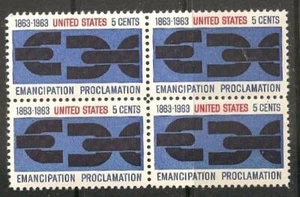 1963 US Scott #1233 Emancipation Proclamation 5c Block of 4 MNH OG - Picture 1 of 1