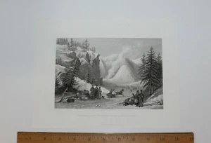 1850's Engraved Print "Montmorency Waterfall & Cone, Near Quebec - Picture 1 of 2