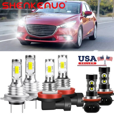 Kit de luces antiniebla LED combinadas de faros de haz alto bajo para Mazda 3 2004-2006 Foto 1 de 4