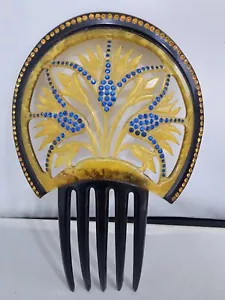 Nachlass antiker viktorianischer Art Deco Haarkamm prächtig selten riesig - Bild 1 von 8