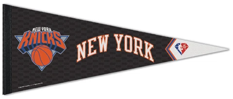 NEW YORK KNICKS City Edition 2022 NBA 75th Anniversary Premium Felt PENNANT Cover