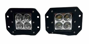2X24W White LED Flood Cube Pods Work Light Flush Mount Offroad Truck Bumper (EE) - Picture 1 of 7