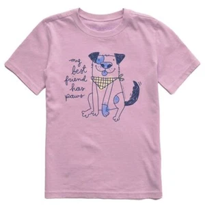 Life Is Good My Best Friend Has Paws Short Sleeve Crusher Tee Kid's Shirt, Viole - Picture 1 of 2